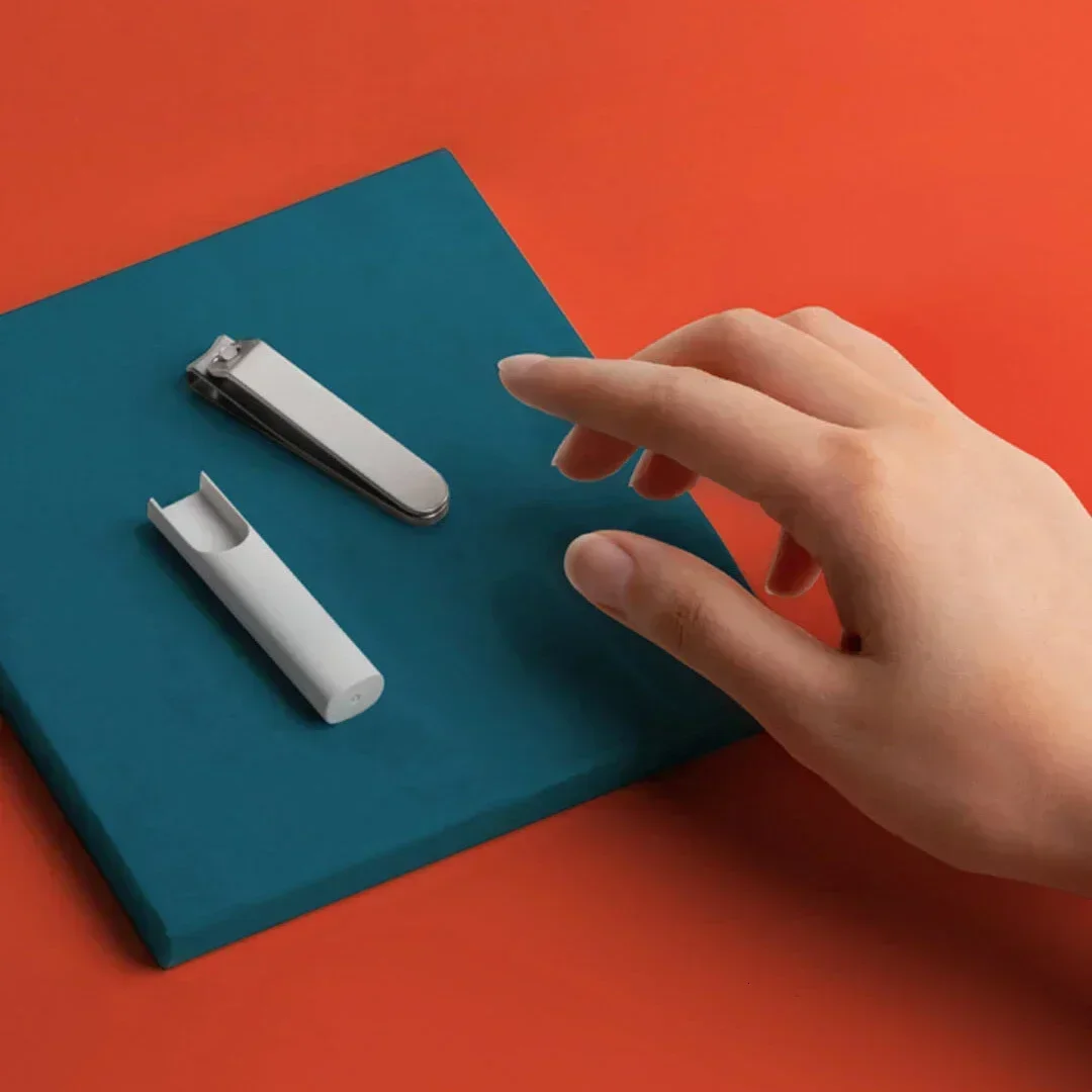 Cortauñas Xiaomi Mijia 402 de acero inoxidable, recortador de cuidado de pedicura, lima de uñas portátil con carcasa de almacenamiento antisalpicaduras