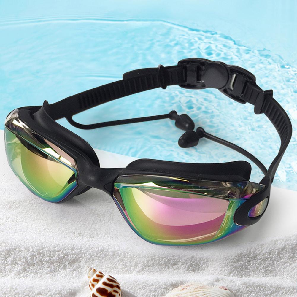 Zwembril Zwemmen Bril W/Oordopjes Neusklem Galvaniseren Waterdicht Wide Vision Swim Eyewear Очки Для Плавания Adluts