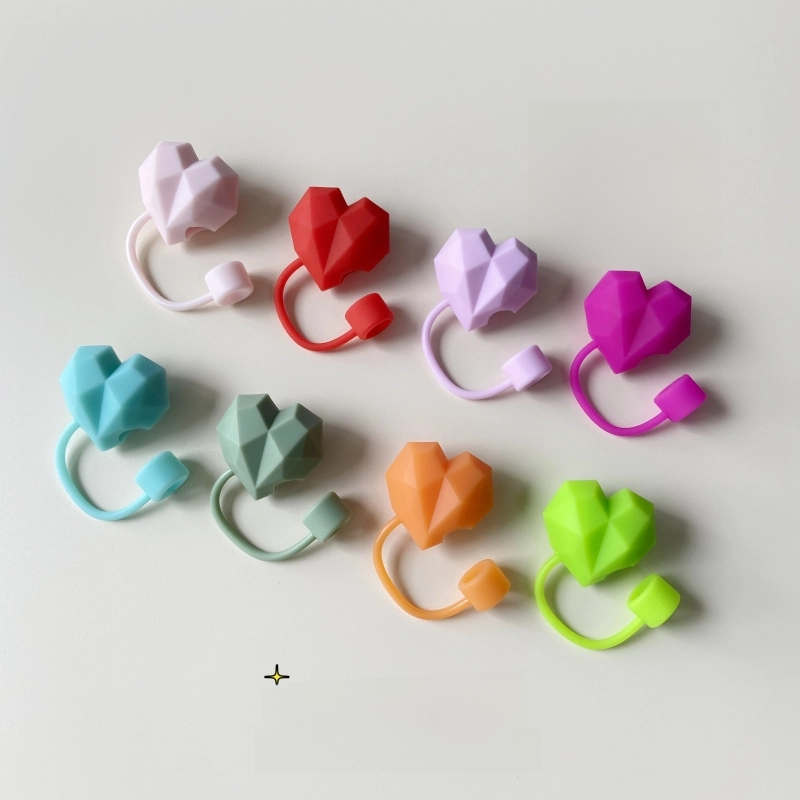 Corações bonitos palha cobre tampa para stanley copo acessórios tumbler 40oz kawaii silicone palha rolha dicas capa para canudos de 10mm