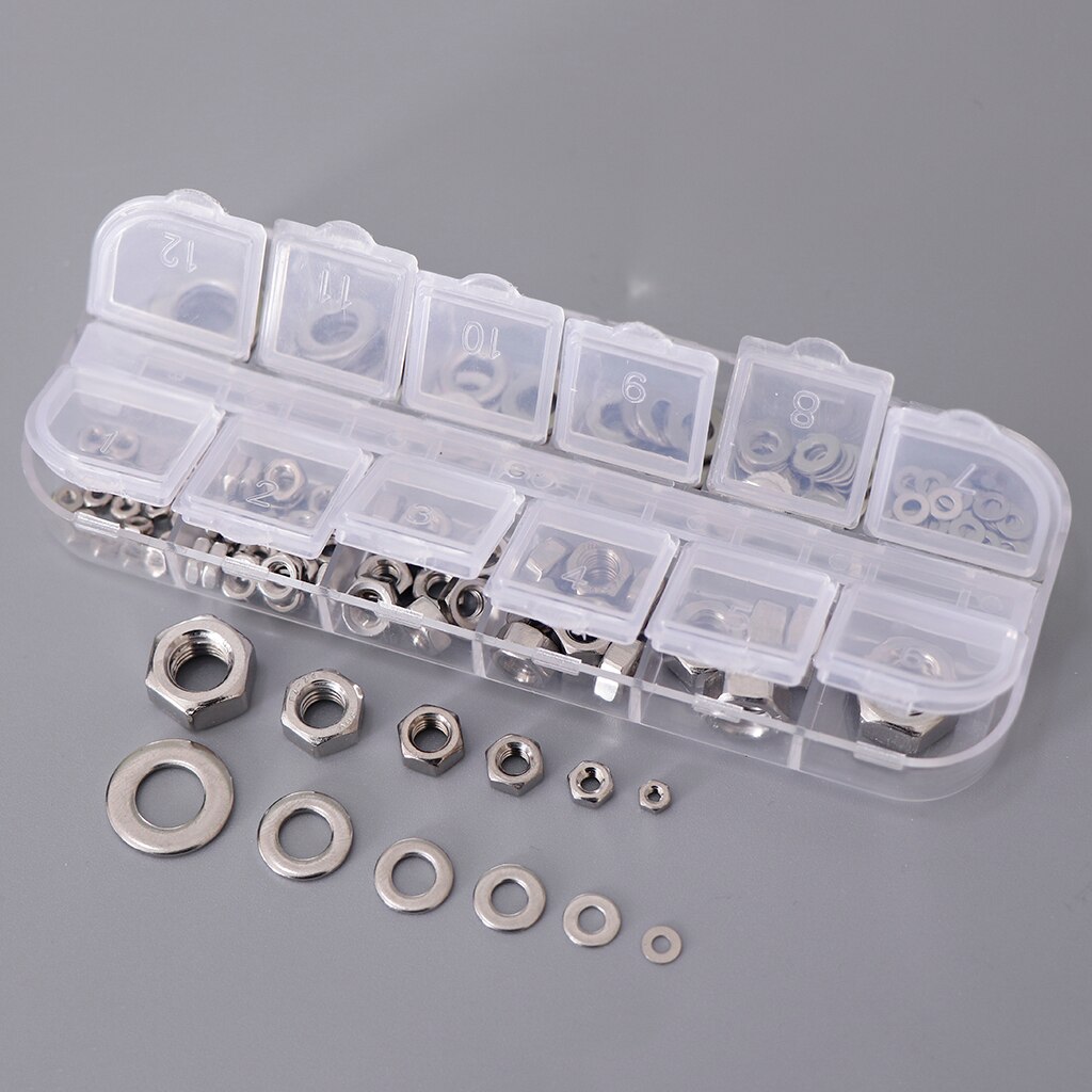 Tensile Strength//Hex Nuts Flat Washers Assortment 304 Stainless Steel Washer Nuts kit,137pcs