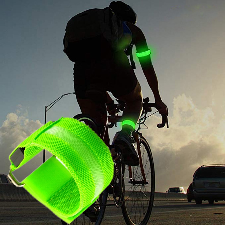 1Pcs Led Polsbandjes Running Light Verstelbare Glowing Armbanden Voor Lopers Joggers Fietsers Night Riding Veiligheid Fiets