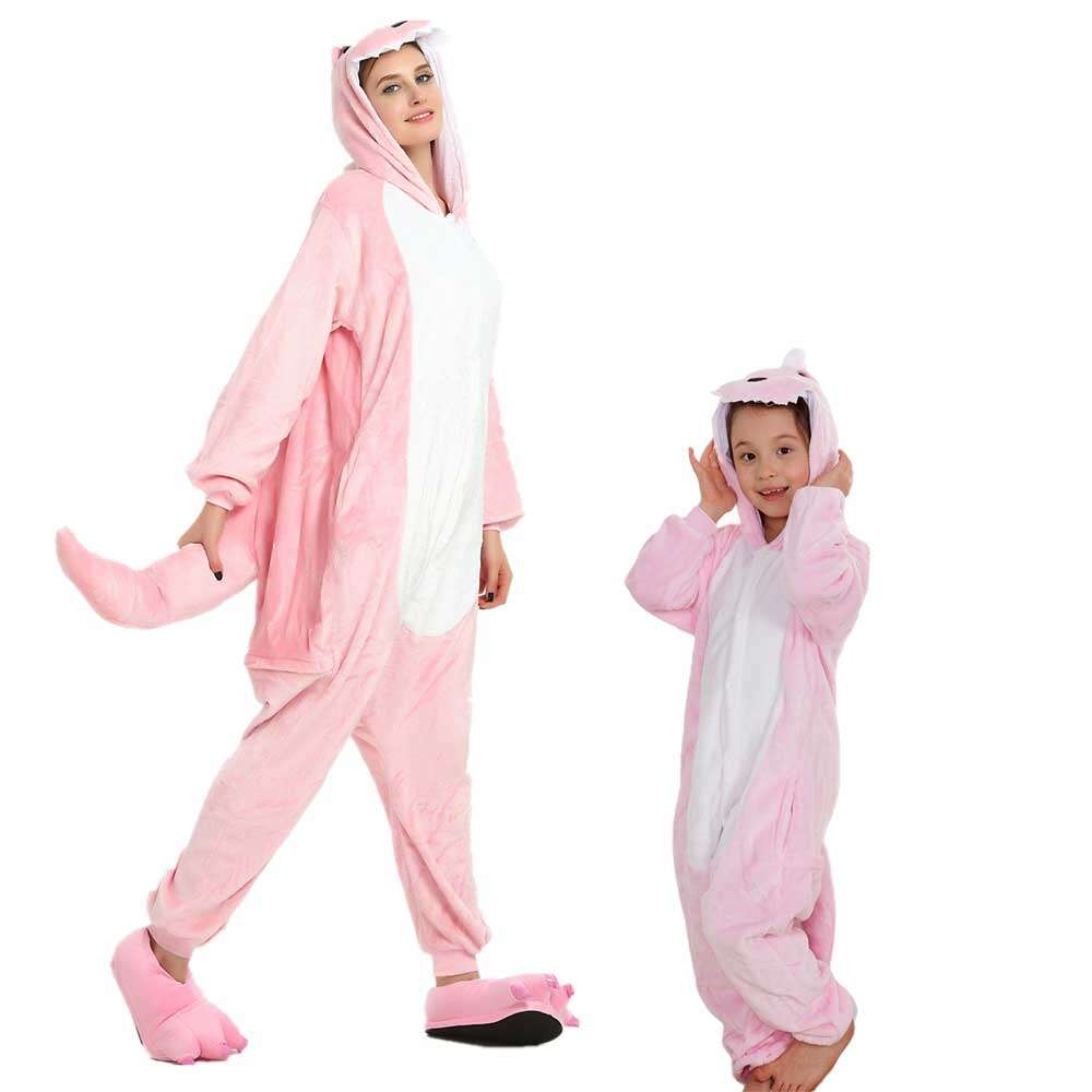 Pijama de dinosaurio rosa para niños, mono con capucha, bonito Animal, Kigurumi, ropa de dormir