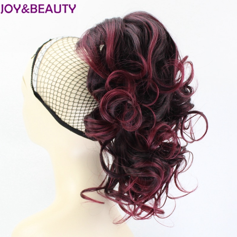 JOY&BEAUTY 12inch Curly High Temperature Fiber Synthetic Hair Pony Tail Hairpiece Clip In Hair Extensions Claw Ponytail 6 color