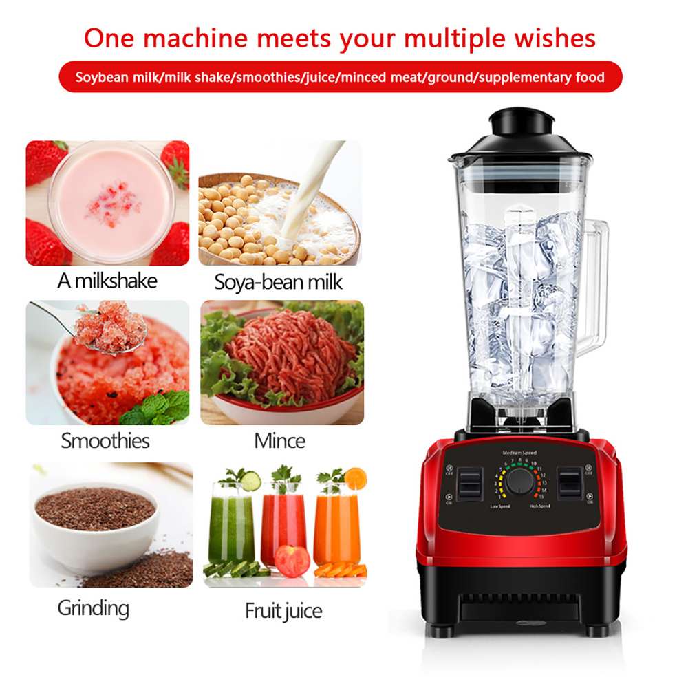 3500W 2L Smart Timer Pre-programed Blender Mixer BPA Free Juicer Food Processor Ice Smoothies Crusher 110V 220V