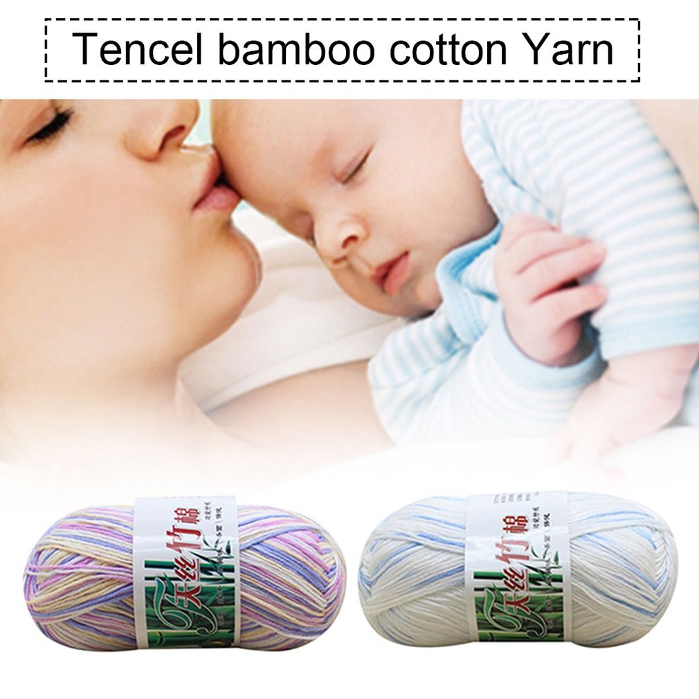Doux Tencel fil Multi brin fil à tricoter à la main fil Crochet bébé fil laine tissé bambou coton soie ligne tricots