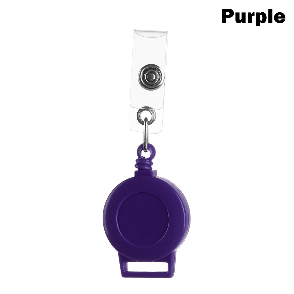 1PC Unisex Retractable Pull Badge ID Lanyard Name Tag Card Badge Holder Reels Key Ring Chain Clip School Student Office Supplies: Purple 