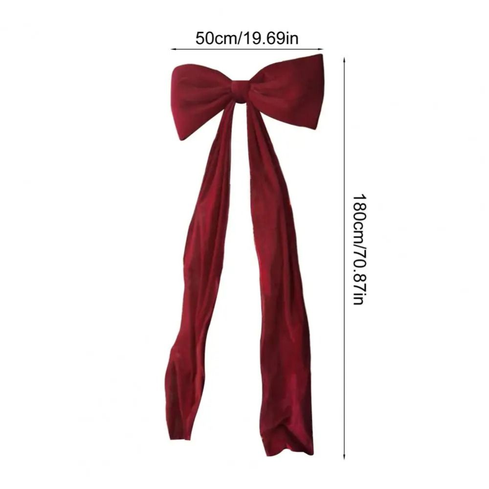 Large Christmas Bowknot Satin Extra Large Xmas Tree Topper Bows 50x180cm Red/White Ribbon Bowknot Decorations Xmas Decor