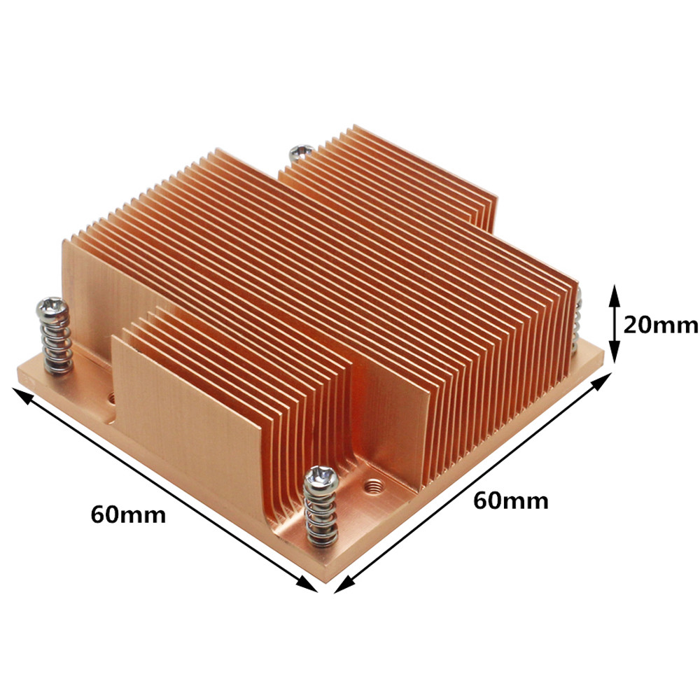 1U Server CPU-Kühler Kupfer-Kühlkörper für Intel Steckdose G PGA 988 989 Handy, Mobiltelefon Prozessor Serie passiv Kühlung