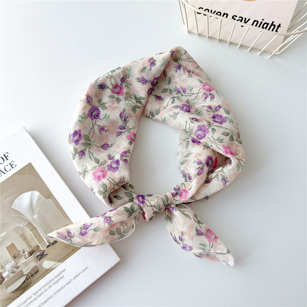 58cm Cotton Beautiful Bandanas Square Scarf Women Girls Headband Accessories Handkerchief Neckerchief Hairscarf Hairscarf