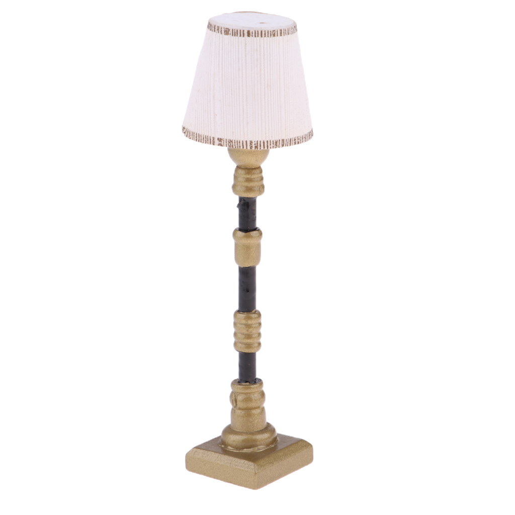 Lampe Miniature Pour Maison De Poupée 1:12 - Modèle 'Poodle' (Caniche) Avec Abat-jour Et éclairage - En Résine