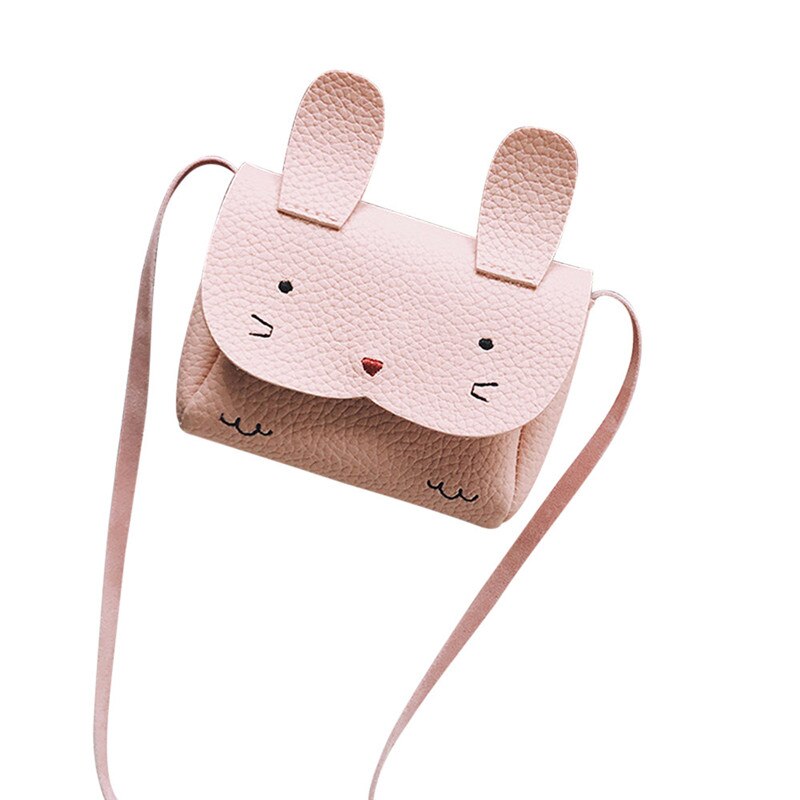 Kinderen Meisjes Leuke Dier Lederen Handtas Schoudertas Mini Tas Kawaii Kat Dame Dagelijkse schoudertas Leuke Portemonnees C