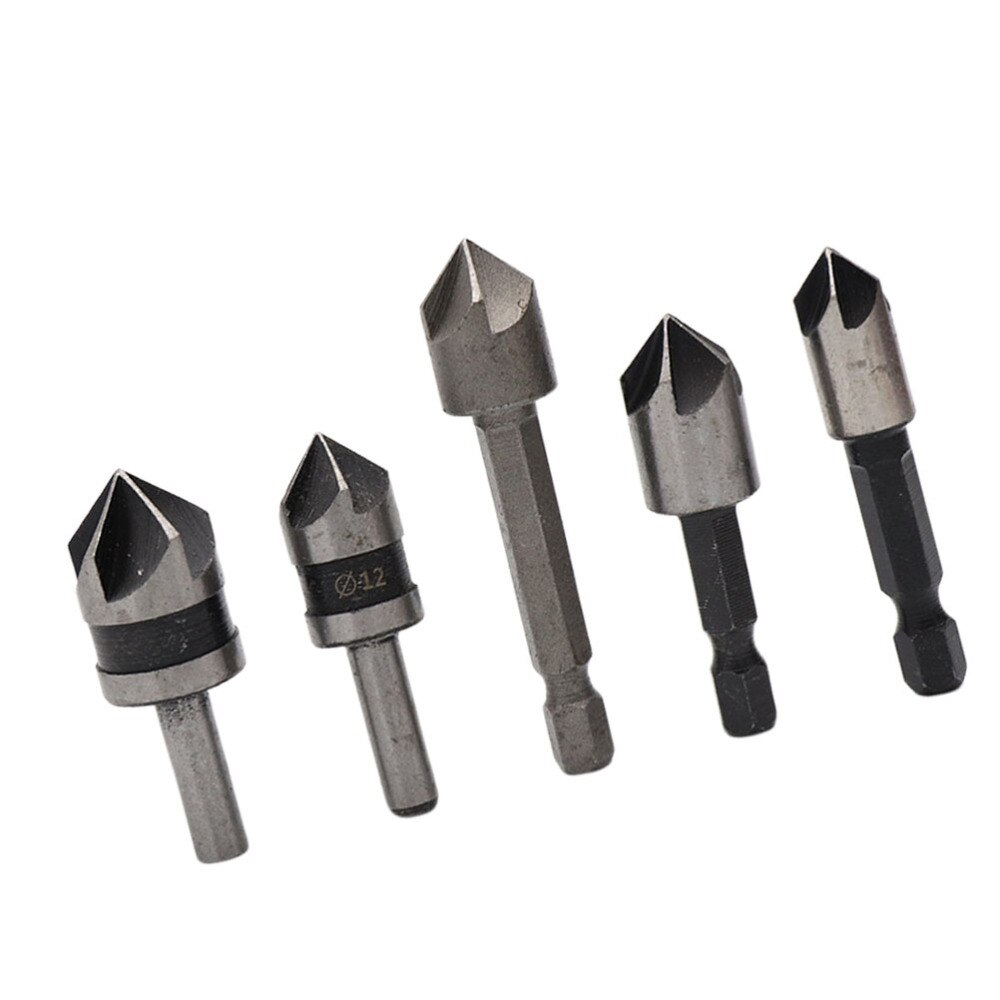 5Pcs Chamfering Tools Woodworking Hole Opener Countersunk Reamer