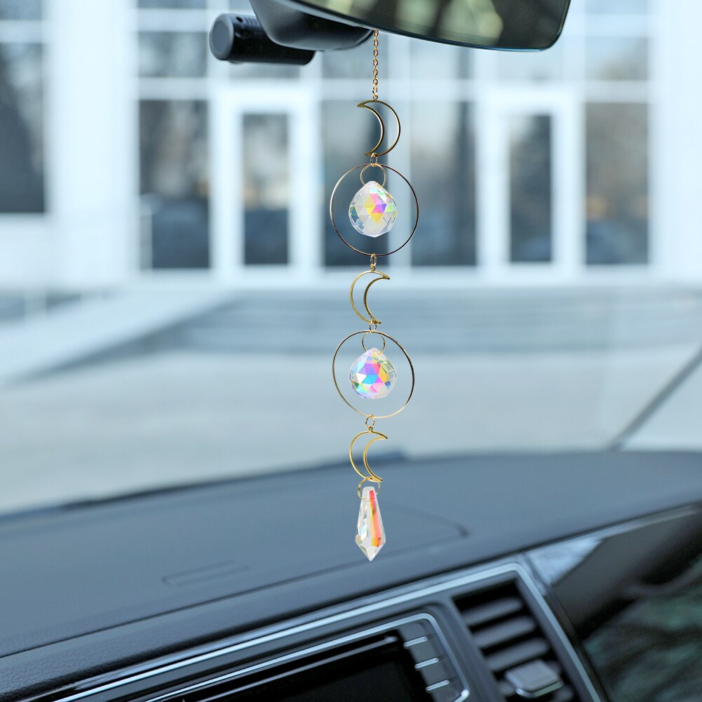 Atrapasueños con forma de estrella de cristal para el sol, colgante con forma de estrella, diamante, arcoíris, cortina de ventana, carillones de viento, decoración para el hogar y el jardín