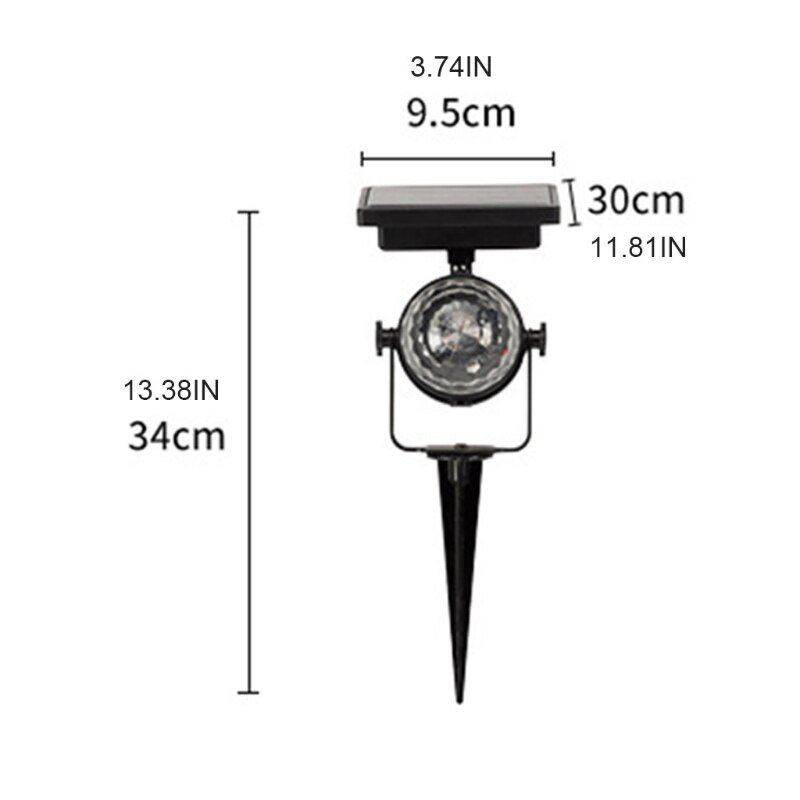 Outdoor Solar Garden Disco Ball Party Lights Portable Rotating Strobe Light Energy-saving Pathway Landscape Lighting