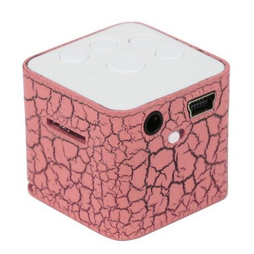 Altavoces estéreo portátiles con luz LED MP3, altavoz de viaje con reproductor de música, compatible con tarjeta TF, bonito para niños, triangulación de envíos: Rojo