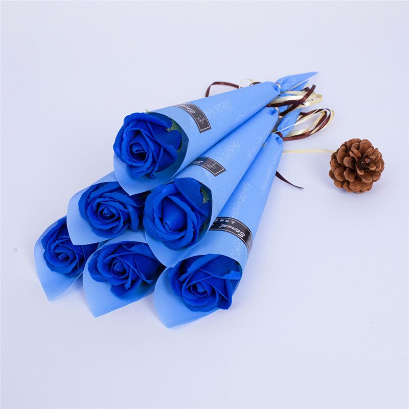1pc romantiske kunstig såpe rose blomster bukett enkelt nellike for hjemmet bryllup dekor gjør det selv forsyninger valentinsdag: A5