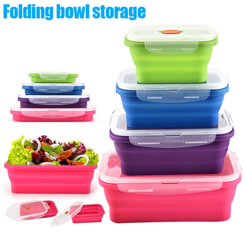produit Silicone Bento boîte pliante déjeuner bol alimentaire stockage conteneur boîtes vaisselle alimentaire conteneur boite repas enfant