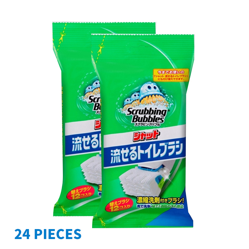 Med vaskemiddel engangs toalettbørste japansk stil ingen døde hjørner utskiftbart toalettbørstehode engangs med toalettbørste: Bare 24 hode