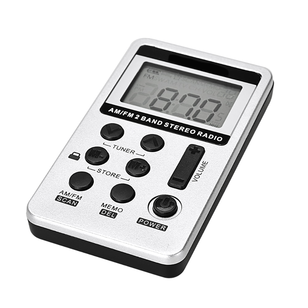 Digital Pocket Radio Radio AM FM Radio Portable Stereo Big LCD Screen Radio With Earphone Lock Button Designfor Student Elderly