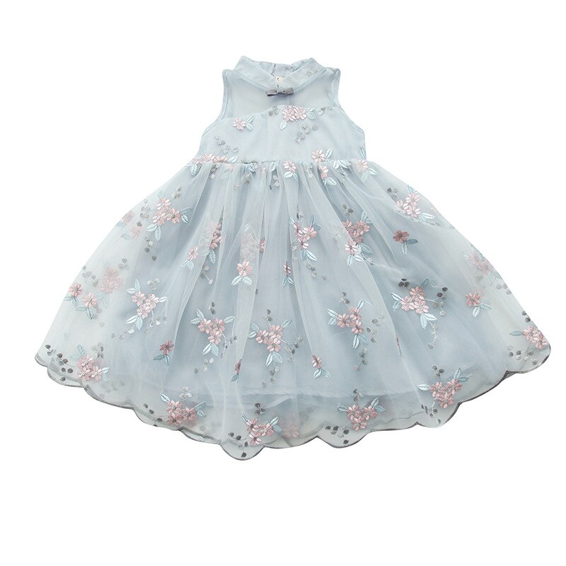Barn hanfu klänning kinesiska dansdräkter broderi cheongsam mesh kjolar kinesisk stil folkdräkt för barn  sl1093
