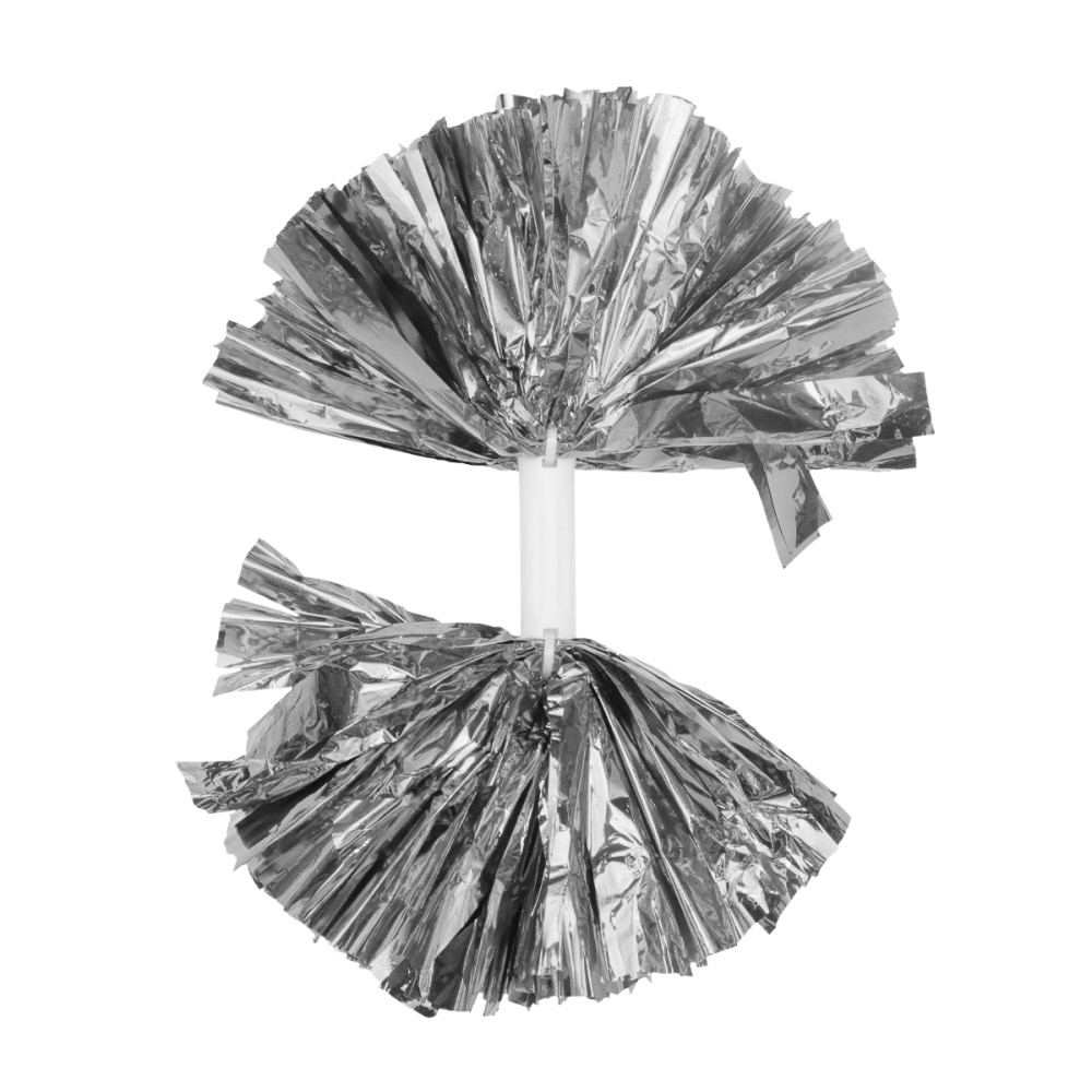 2 Pcs Cheering Balls Squad Spirited Shinny Cheerleading Kit Cheer Poms Cheerleaders Supples with Handle for Competition