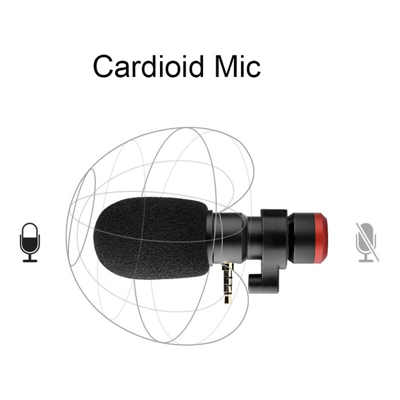 Portable Recording Microphone for Phone High Sensitivity Cardioid Mic with 3.5mm Port Plug and Play