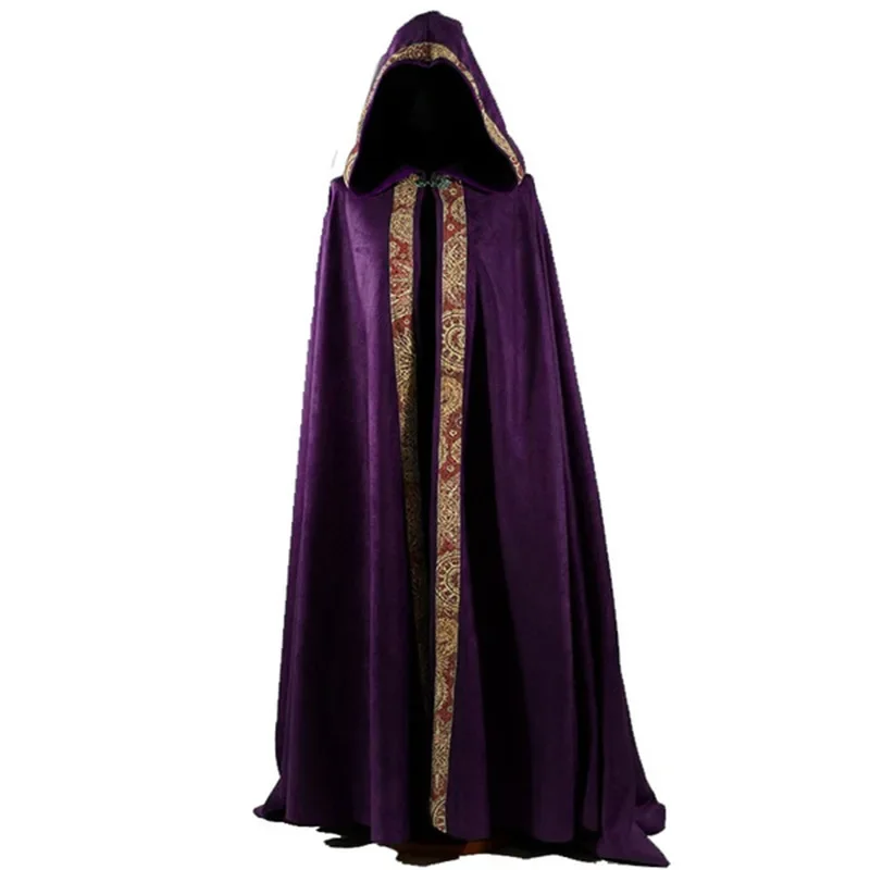 Unisex Gótico Capuz Manto, Renascimento Medieval, Halloween Vampiro, Diabo Mago Capa, Robe Vestido, Cosplay Traje, Casaco, Festa