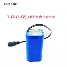 LiitoKala 7.4V 8.4V 4400mAh akumulator 18650 bateria 4.4Ah akumulator do rowerowe lampy przednie/CCTV/kamera/elektryczny