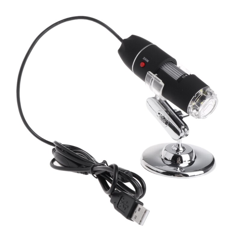 8LED 1600x USB Microscope numérique lentille électronique lumière loupe biologique Endoscope caméra support vidéo