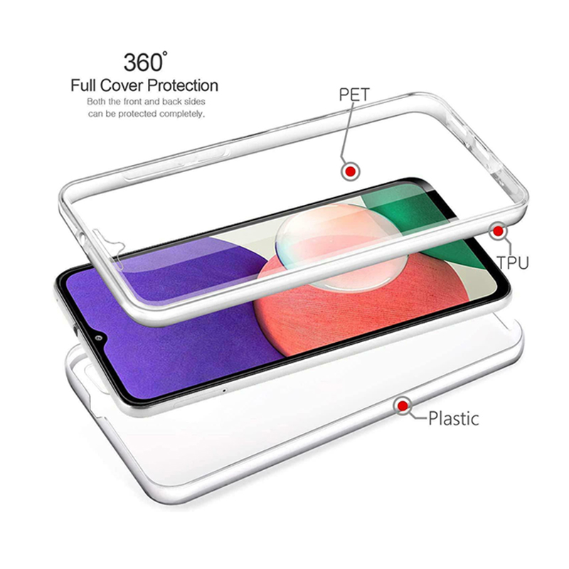 360 Full Body Case For Samsung Galaxy A12 A21S A20E A50 A70 A40 A10 A41 A42 A51 A71 Double Side TPU Clear Funda