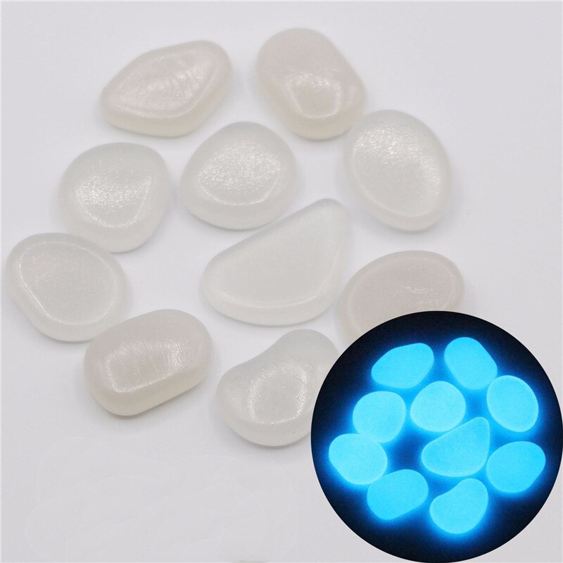 25/50pcs Glow in the Dark Garden Pebbles Glow Stones Rocks for Walkways Garden Path Patio Lawn Garden Yard Decor Luminous Stones: bule1