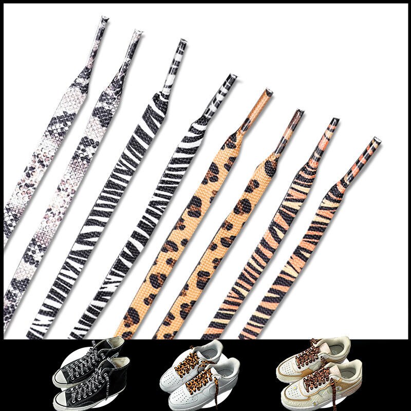 Individual Classic Animal Pattern Shoelaces Women Men Zebra Leopard Pattern High-top Canvas Sneakers Shoelaces