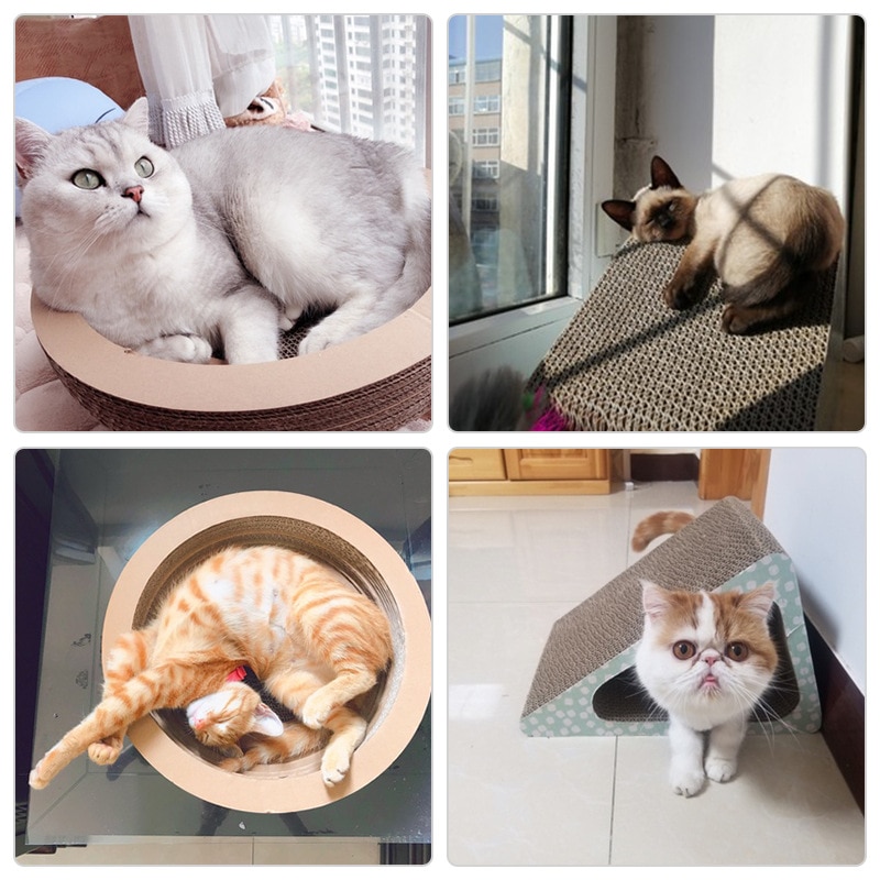 Corrugated Cat Scratch Board Pad Grinding Nails Interactive Protecting Furniture Cat Toy Large Size Cat Scratcher Toy Cardboard