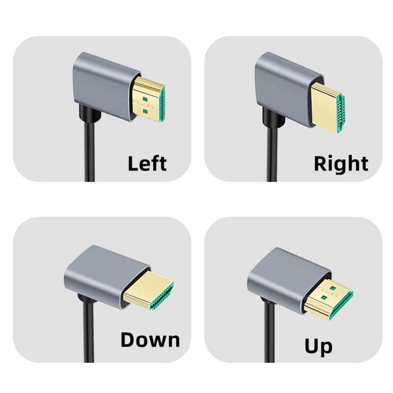 8k mikro-hd/mini-hd-kabel 90 gradere opp/ned/venstre/høyre vinkel ultratynn 3d skjermkabel til kamera bærbar pc skjerm hdtv