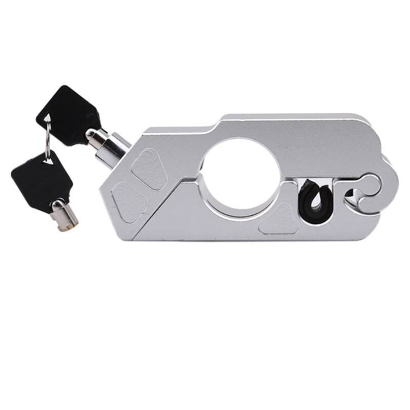 Verrou de sécurité universel pour guidon de moto, scooter, vtt, antivol, accessoires pour moto: Argent