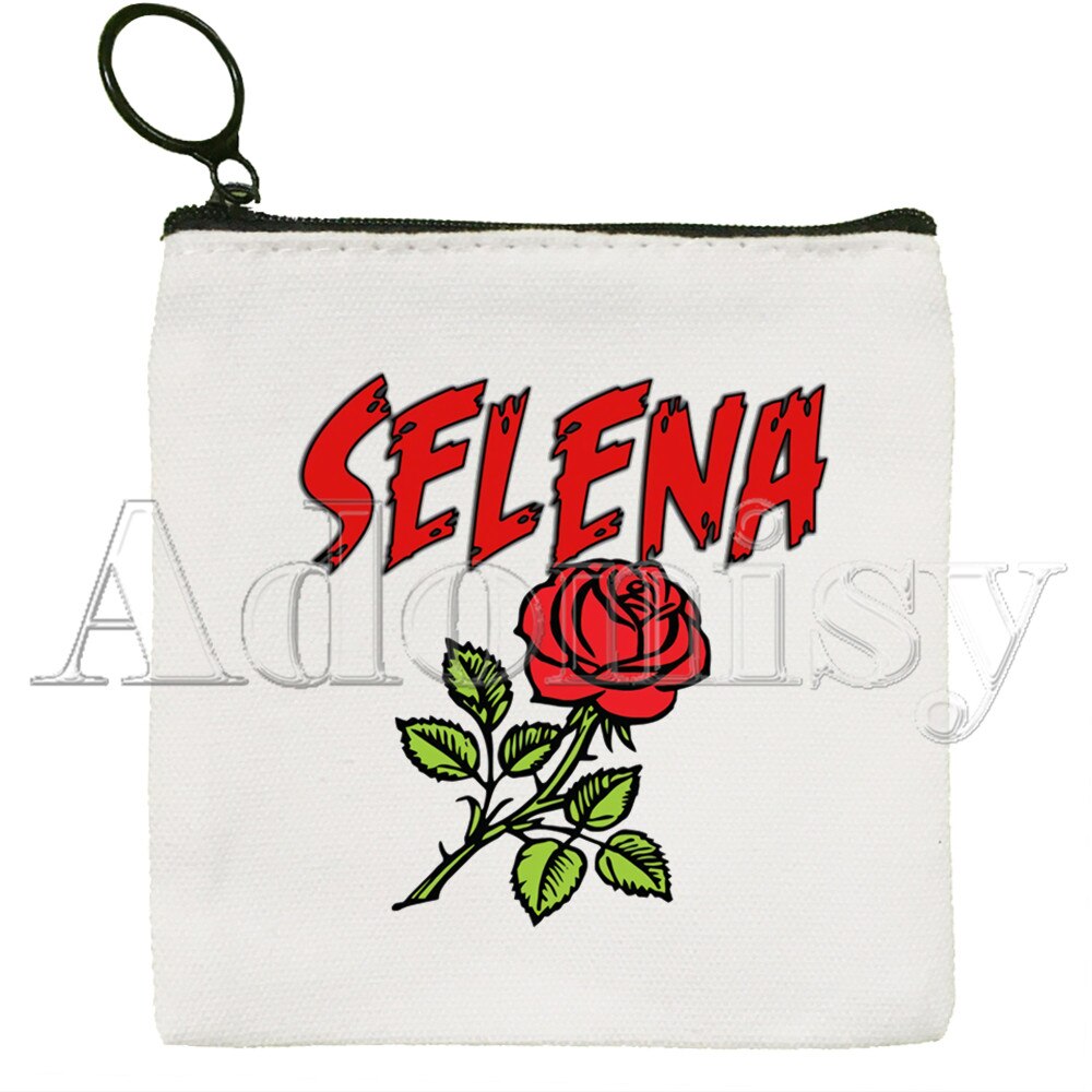 Vintage 90s Inspired Selena Quintanilla Canvas Coin Purse Coin Purse Collection Canvas Bag Small Wallet Zipper Key Bag Hand: N