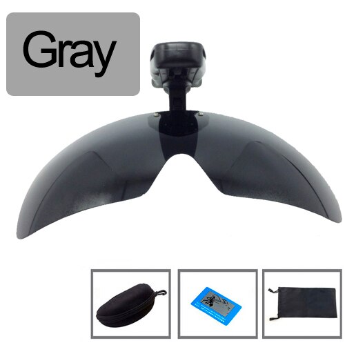 Polarisierte Angeln Gläser Hut Visiere Sport Clips Kappe Clip auf Sonnenbrille Für Angeln Radfahren Wandern Golf Brillen UV400: Gray case