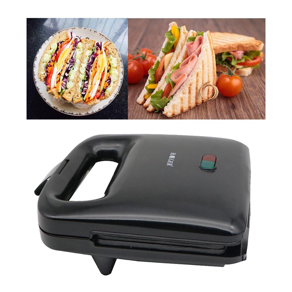 Breakfast Toasted Sandwich Panini Maker Grill Press 750W Non Stick Black EU Plug Sandwich Maker