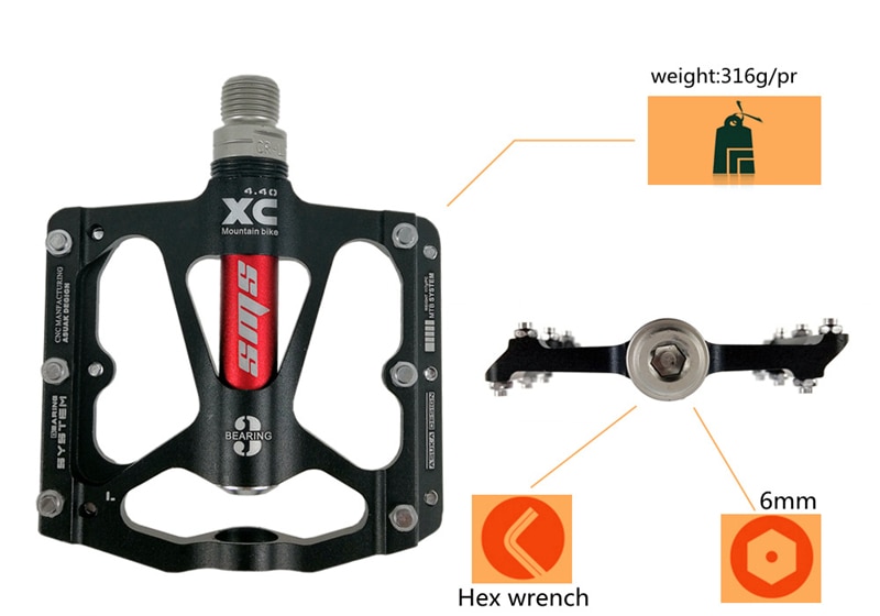 Fiets Pedaal Aluminium Mountainbike Pedaal MTB Road Fietsen Sealed 3 Lagers Pedalen voor BMX Ultralichte Fiets onderdelen