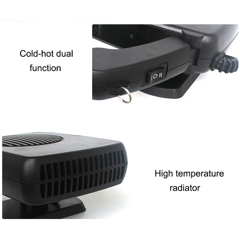 Riloer 12V 600W autoverwarmer met 2 ventilatieopeningen voorruitontdooier elektrische warme ventilator voor auto's, vrachtwagens, campers