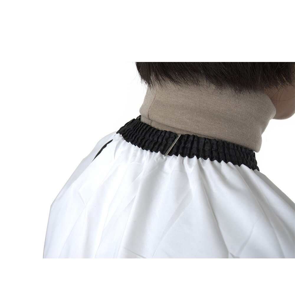 White Waterproof Salon Cape Anti Dust Barber Hair Cutting Wrap With PVC Window Hairdressing Gown Cap For Hairstyle