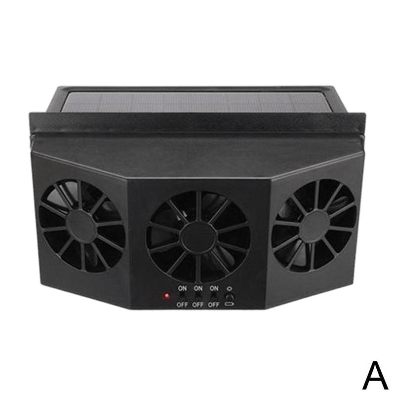 Solar Powered Car Exhaust Fan Air Vent Cool Fan Auto Ventilation System Cooler: Black Fan