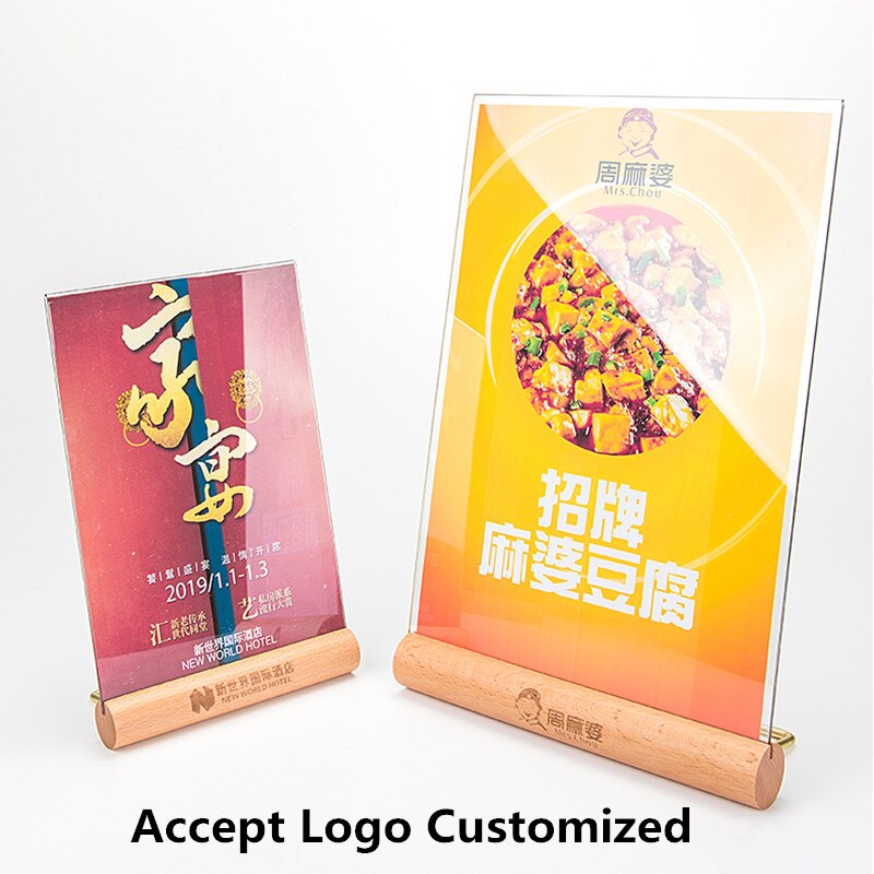 A5 Clear Heavy Duty Acrylic Sign Holder Picture Frame for Paper Restaurant Table Menu Card Display Stand