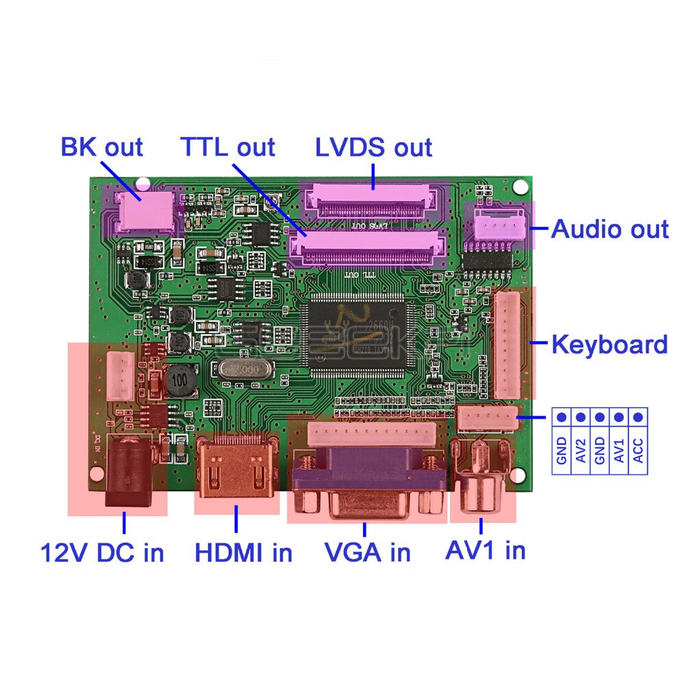 GeeekPi, pantalla LCD de 7 pulgadas 1024*600, Kit de pantalla con amplificador, 2 uds., altavoces para Raspberry Pi 4 B, todas las plataformas y PC