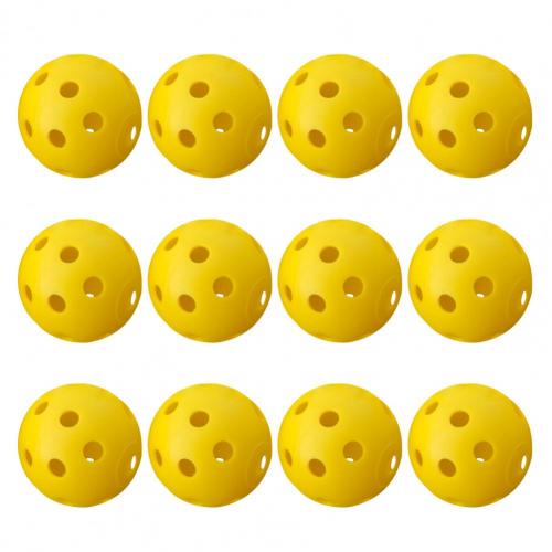 Indoor Golf Practice Ball Training Golf Practice Ball 12Pcs Indoor Outdoor Hollow Golf Practice Training Balls for Men Women Kid: Yellow