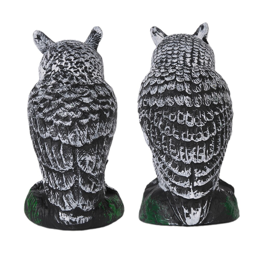 AA Outdoor Simulated Owl, Weatherproof Dummy Owl with Long Ears Garden Bird Scarecrow