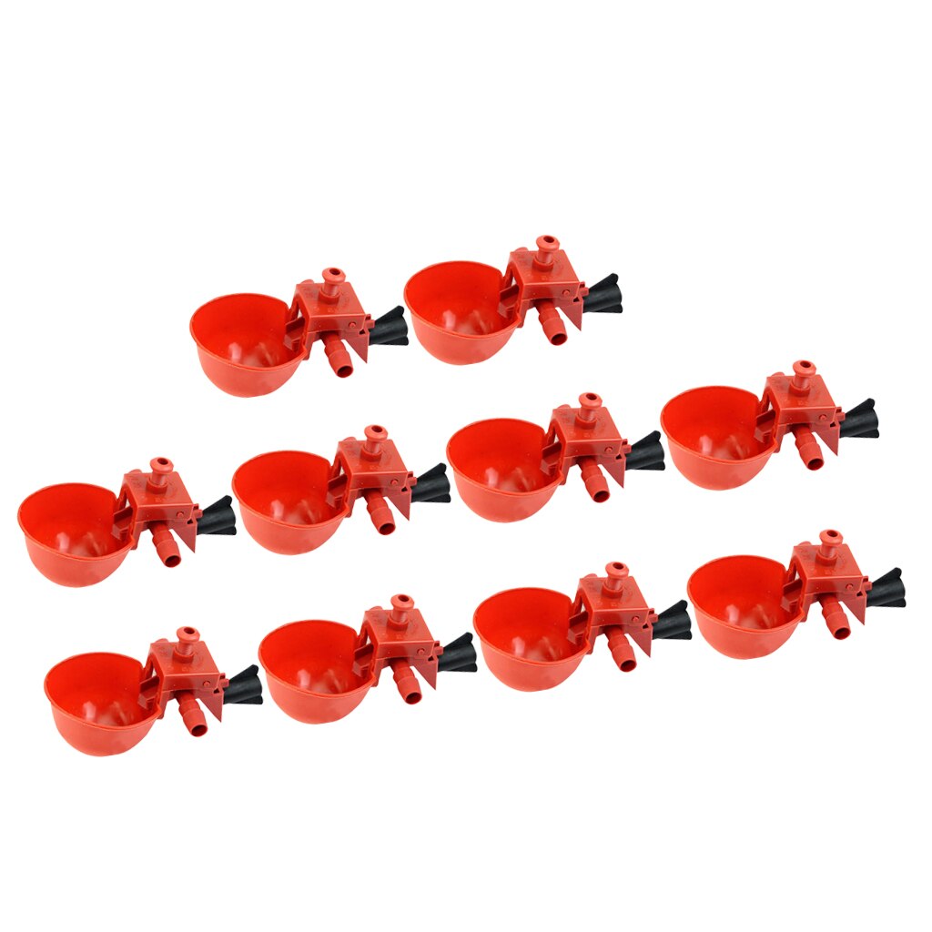 Pack of 10 - Automatic Chicken Waterer Drinker Cups with Ring - Water Dispenser for Poultry Automatic Bird Coop Feed