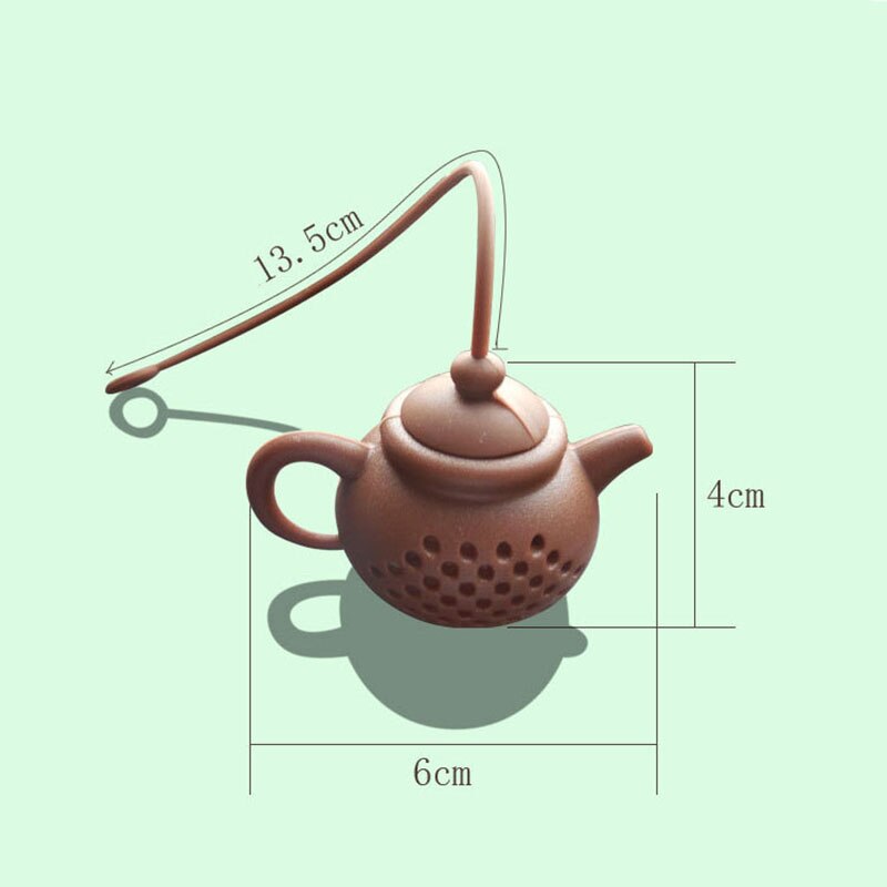 Infusor de té de silicona, utensilios de cocina, tetera, accesorio para elaboración de cerveza, en forma de tetera, 1 pieza, colador de té de hoja de Color puro