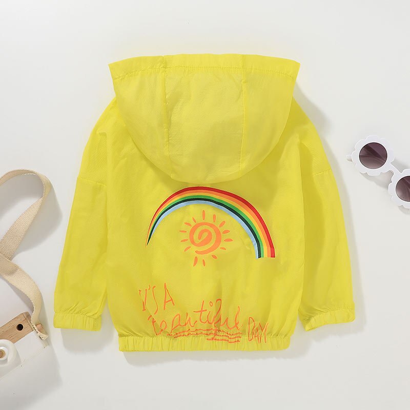 Children's sun protection clothing hooded jacket summer zipper boys and girls sun protection clothing thin section