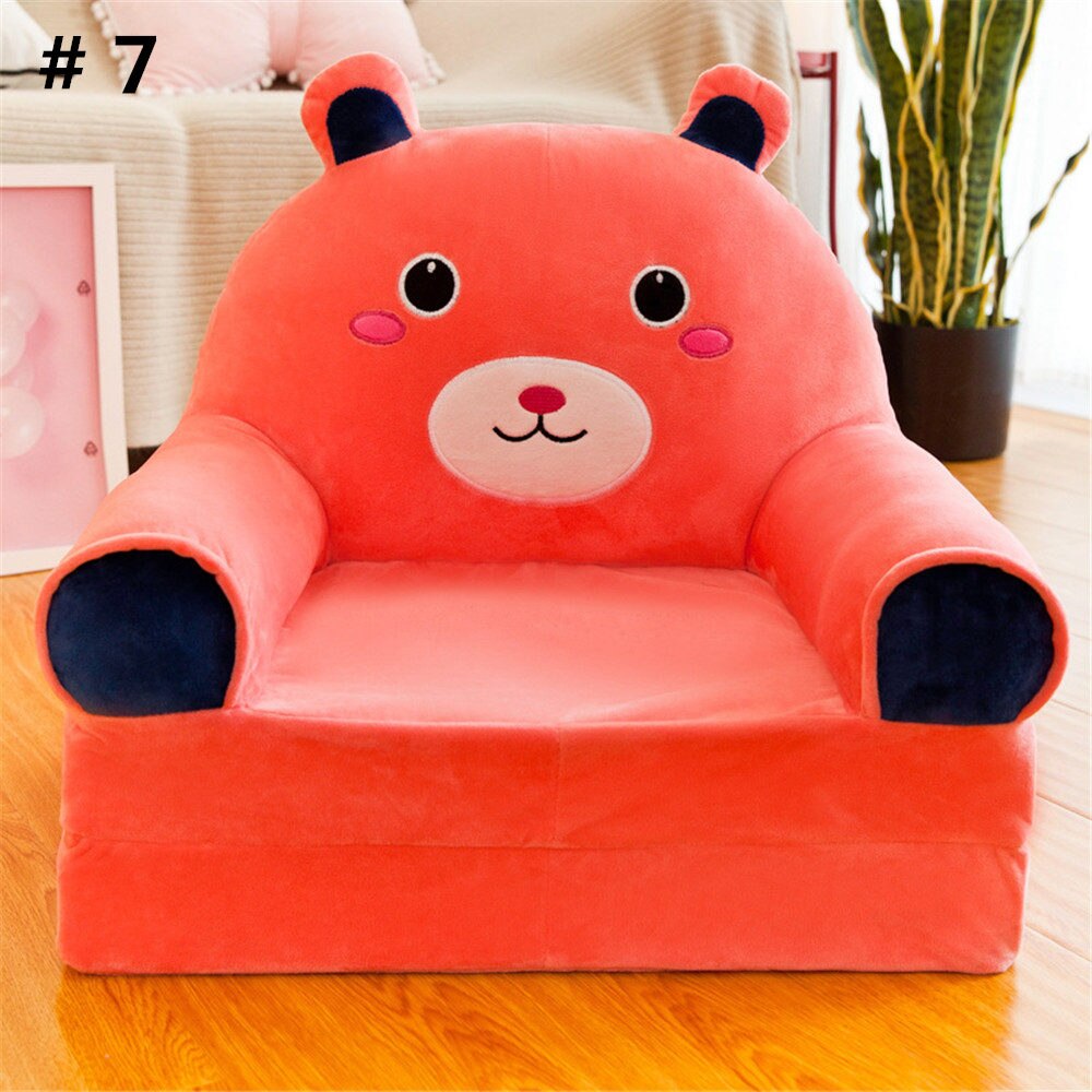 Baby Sofa Cover Geen Vullen Babyzitje multi-layer kinderen Sofa Cartoon Opvouwbare Kinderstoel Leuke Lui Persoon liggen Seat